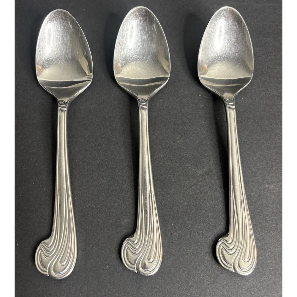 3 Yamasaki Nimbus Place Oval Soup Spoons 7 1/4